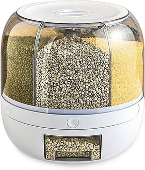 360° Rotating Dry Food Dispenser, Grain Dispenser for Rice Storage Kitchen
