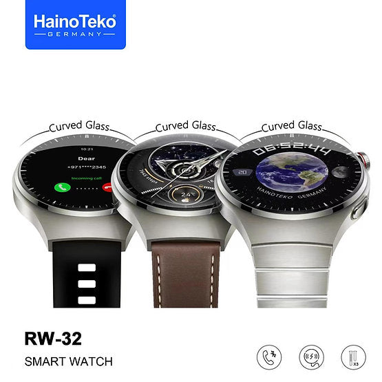 Haino Teko ® Germany RW-32 AMOLED Display Smart Watch with 3 Strap| Be Stylish with Quality Smart Watch