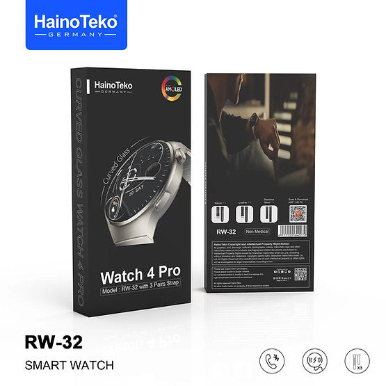 Haino Teko ® Germany RW-32 AMOLED Display Smart Watch with 3 Strap| Be Stylish with Quality Smart Watch