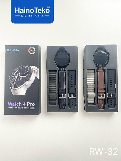 Haino Teko ® Germany RW-32 AMOLED Display Smart Watch with 3 Strap| Be Stylish with Quality Smart Watch