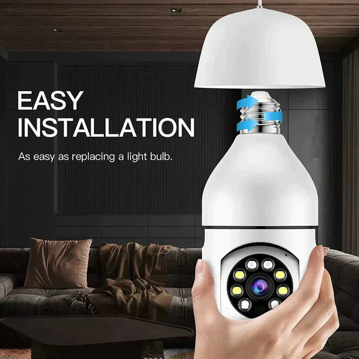 Get Parcel™ Wireless Bulb Security Camera 360°Rotational View