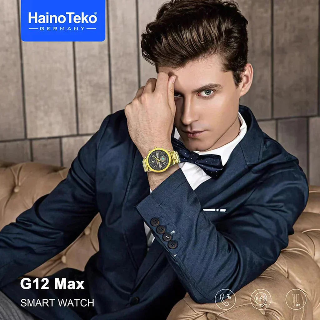 HainoTeko ® Germany Gold Edition (3-In-1) Smart Watch| Be Stylish Wear Stylish Golden