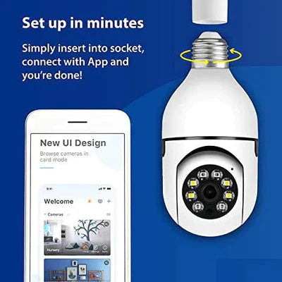 Get Parcel™ Wireless Bulb Security Camera 360°Rotational View