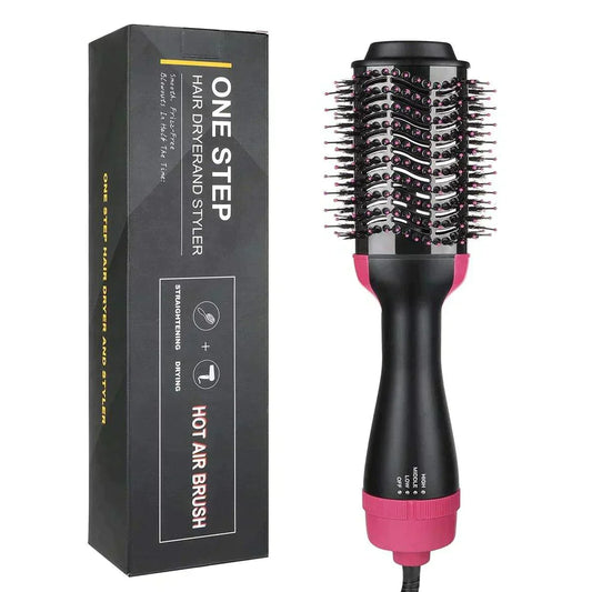 Get Parcel ™️ 3-In-1 Electric One Step Hair Straightening Brush One Step Hot Air Brush Dryer + Styler