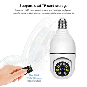 Get Parcel™ Wireless Bulb Security Camera 360°Rotational View