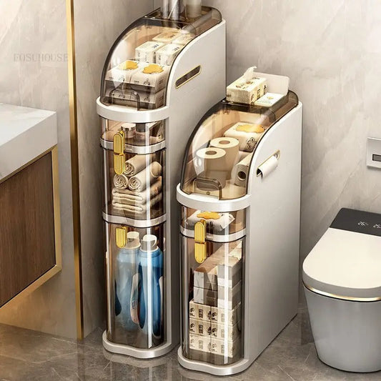 Bathroom Storage Cabinet Toilet Paper Storage Stand 98cm, Slim Storage Cabinet for Small Space